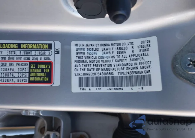JHMZE2H73AS003663: 44165005