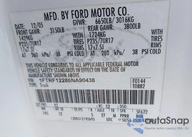 1FTRF12286NA90438: 44164057