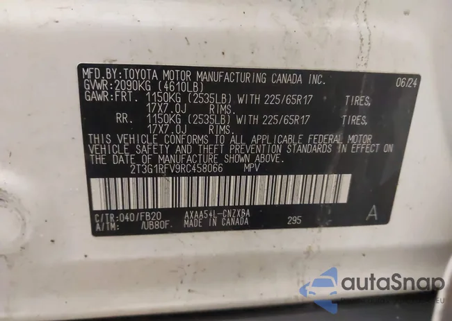 2T3G1RFV9RC458066: 44164144