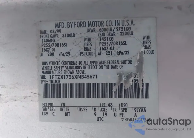 1FTZX1726XNB45671: 44164198