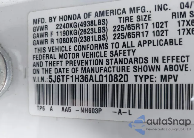 5J6TF1H36AL010820: 44164199