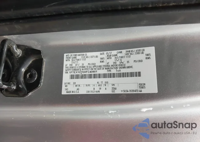 1FTEX1EP0HFC40901: 44164219