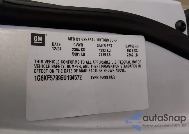 1G6KF57995U194572: 44164225