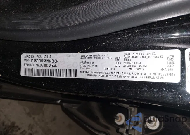 1C6SRFBT5NN146856: 44164308