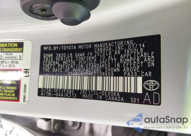 2T1BURHE4EC098609: 44164331