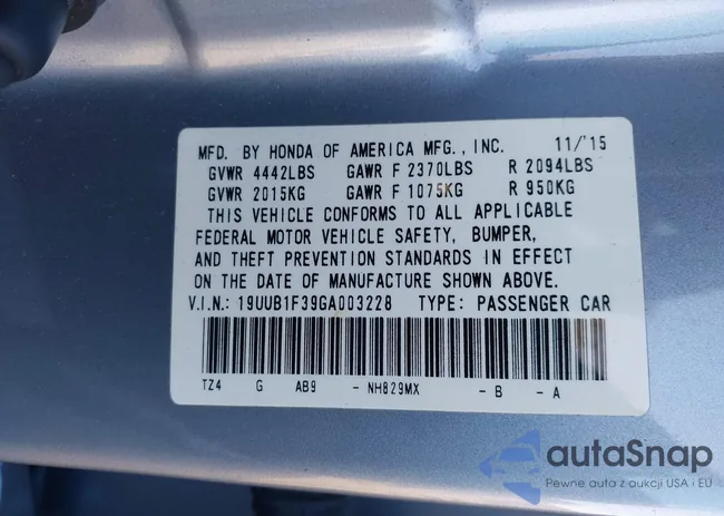 19UUB1F39GA003228: 44164360