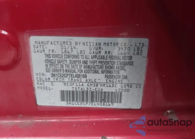 3N1CE2CP7EL408169: 44164369