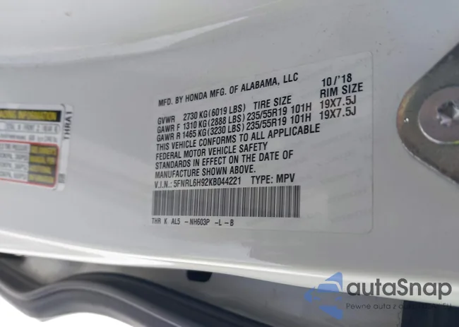 5FNRL6H92KB044221: 44164387