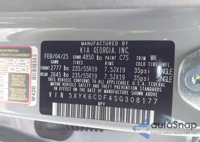 5XYK6CDF4SG308177: 44164443