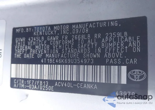 4T1BE46K69U354973: 44164449