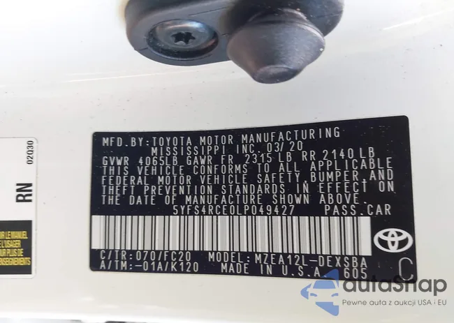 5YFS4RCE0LP049427: 44165529