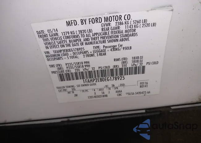 1FAHP2E80EG178925: 44165535