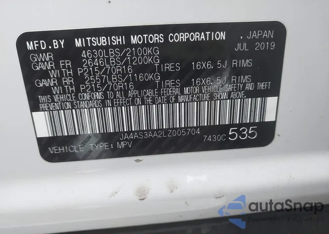 JA4AS3AA2LZ005704: 44165572