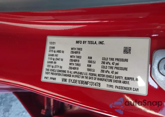 5YJ3E1EB5NF131478: 44165651