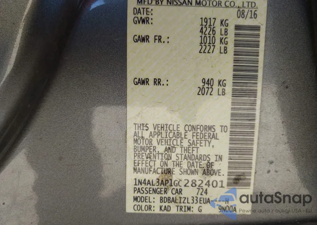 1N4AL3AP1GC282401: 44165681