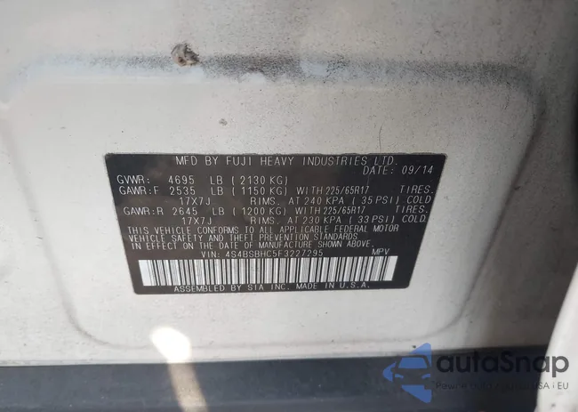 4S4BSBHC5F3227295: 44165737