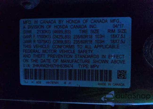 2HKRW2H97HH638474: 44165763