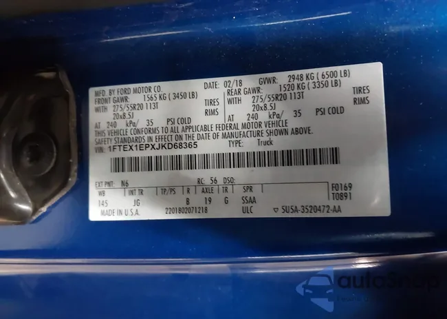 1FTEX1EPXJKD68365: 44165857