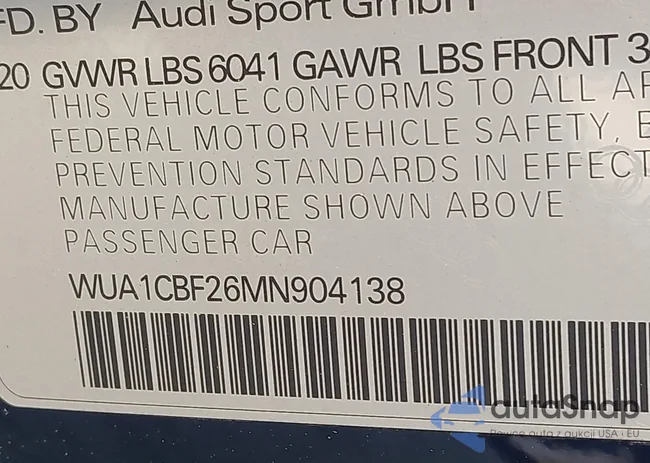 WUA1CBF26MN904138: 44165865