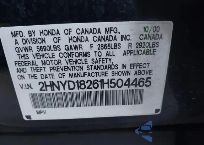 2HNYD18261H504465: 44165871