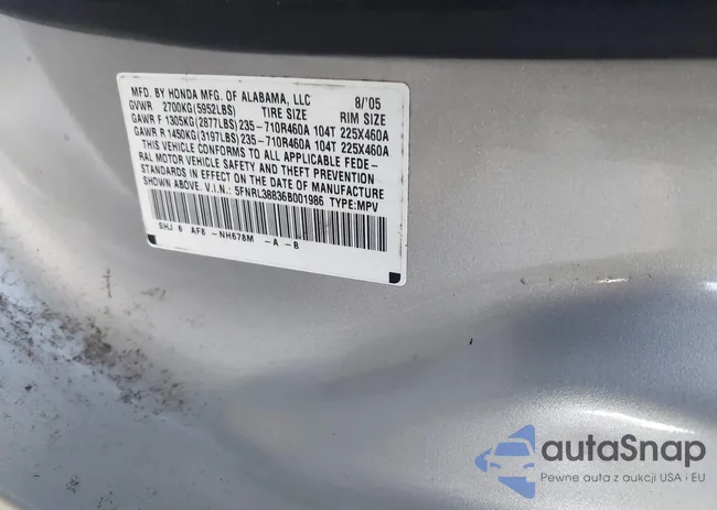 5FNRL38836B001986: 44165964