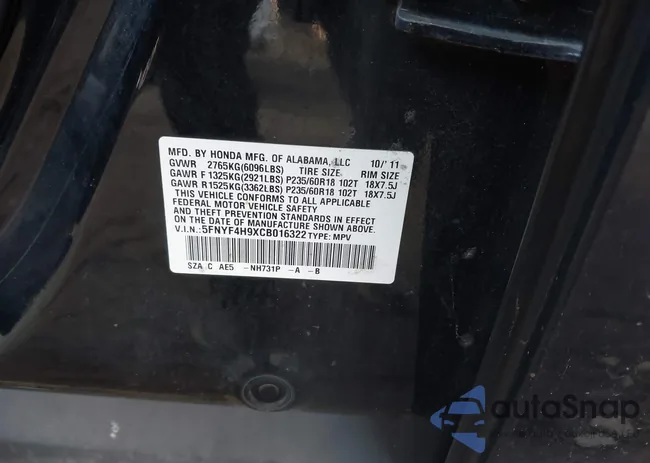 5FNYF4H9XCB016322: 44166019