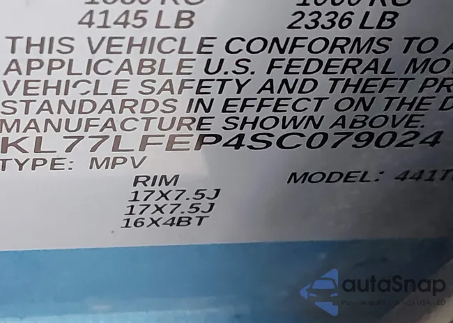 KL77LFEP4SC079024: 44165098
