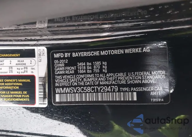 WMWSV3C58CTY29479: 44165167