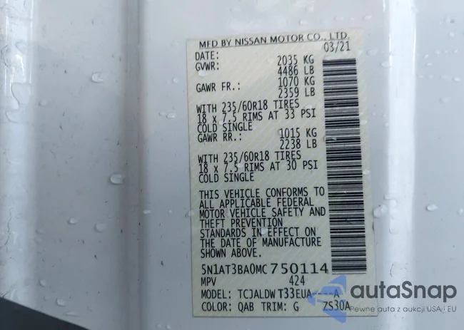 5N1AT3BA0MC750114: 44165184