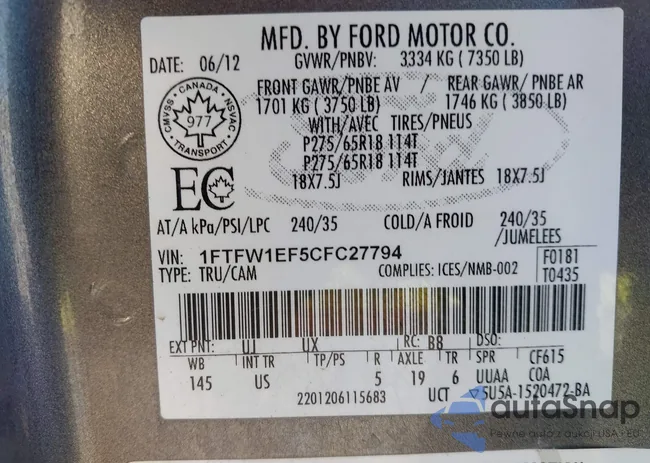 1FTFW1EF5CFC27794: 44165190