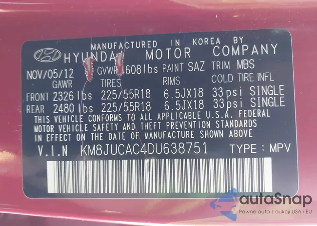 KM8JUCAC4DU638751: 44165342