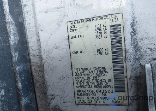 1N4AA5AP3BC843501: 44165414