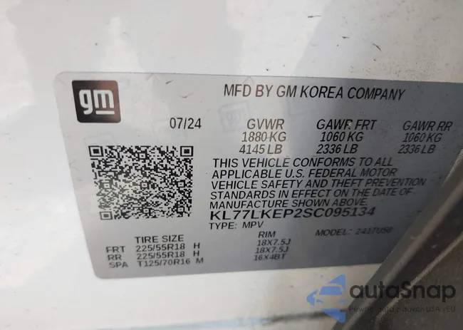 KL77LKEP2SC095134: 44165452