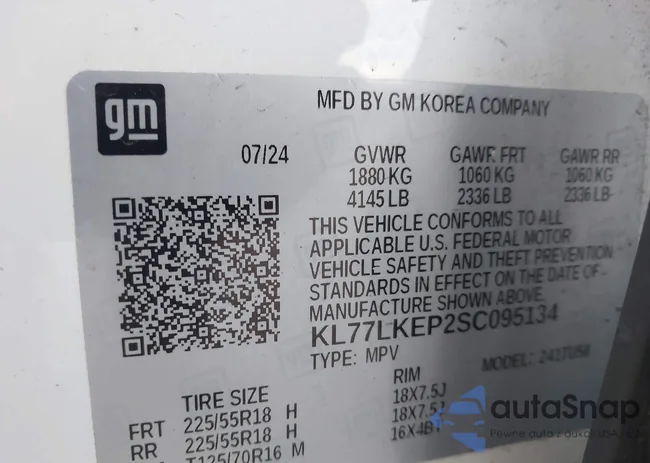 KL77LKEP2SC095134: 44165452