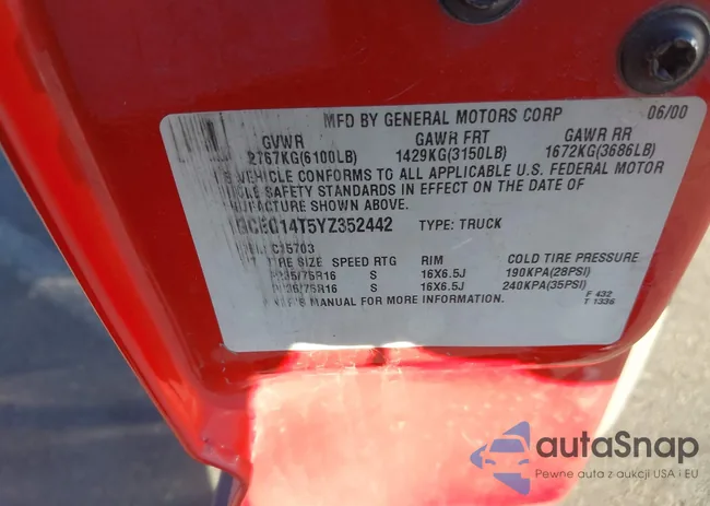 1GCEC14T5YZ352442: 44165453