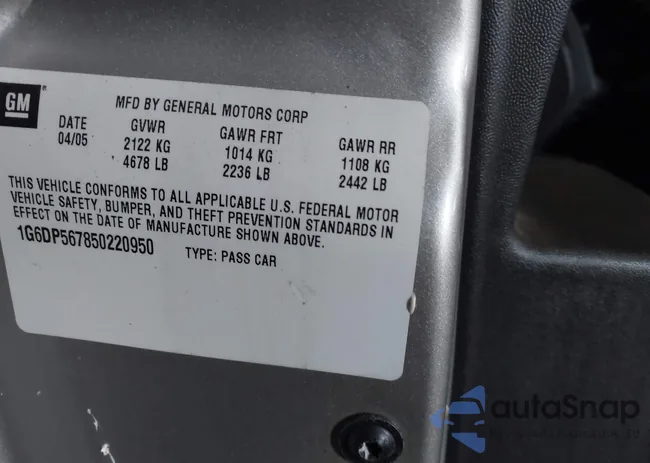 1G6DP567850220950: 44166483