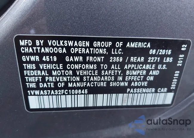 1VWAS7A32FC109645: 44166547