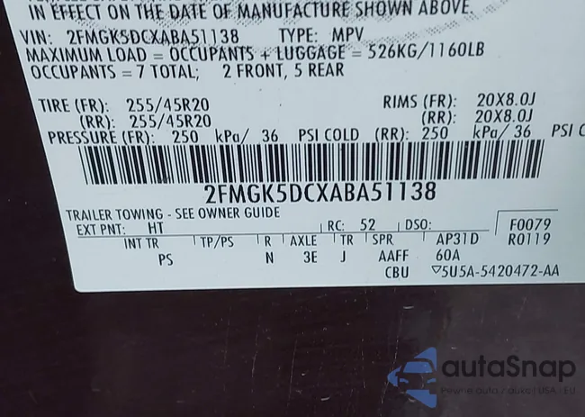 2FMGK5DCXABA51138: 44166907