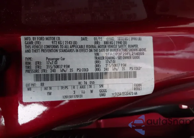 1FADP3F29FL214005: 44166929