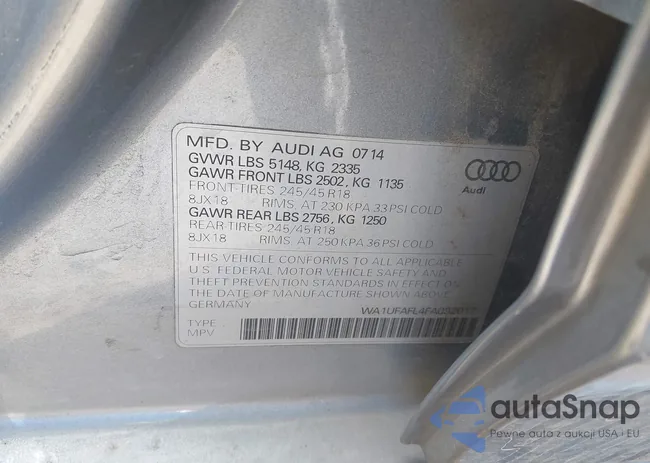 WA1UFAFL4FA032017: 44166934