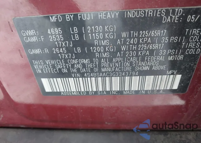 4S4BSAAC3G3343794: 44166945