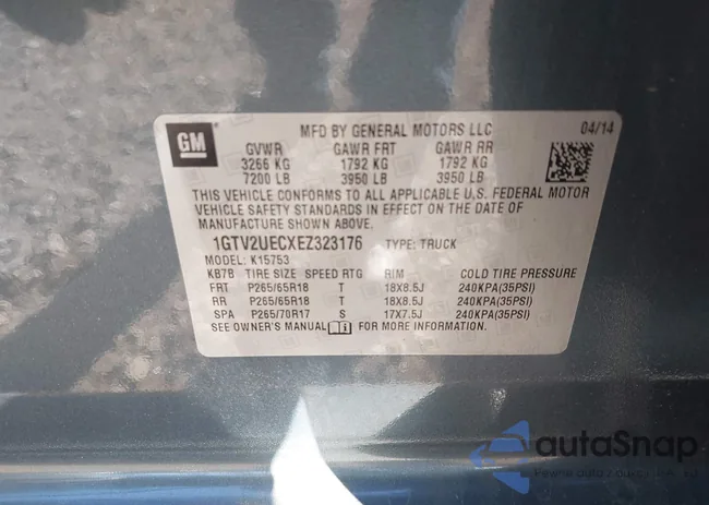 1GTV2UECXEZ323176: 44166953