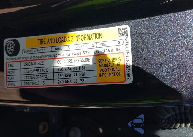 3GTUUEET2NG538692: 44166993