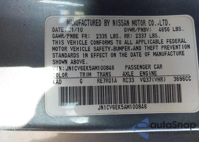 JN1CV6EK5AM100846: 44166995