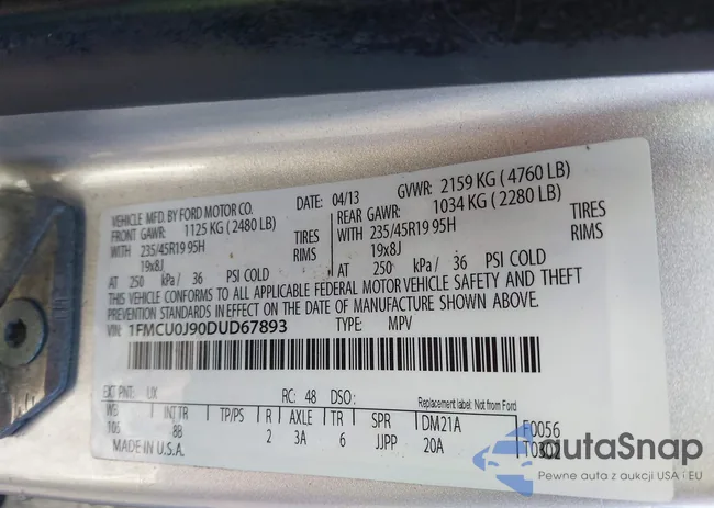 1FMCU0J90DUD67893: 44167035