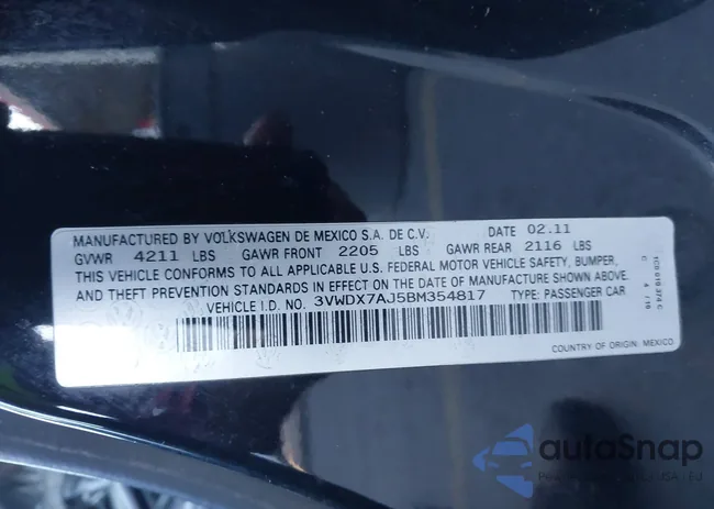 3VWDX7AJ5BM354817: 44166164