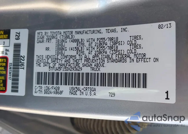 5TFUW5F15DX293629: 44166178