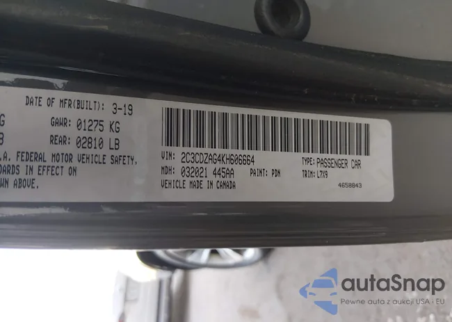 2C3CDZAG4KH606664: 44166195