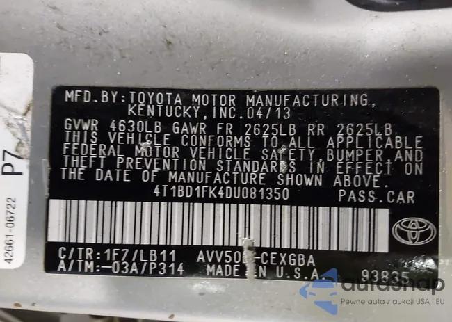 4T1BD1FK4DU081350: 44166285