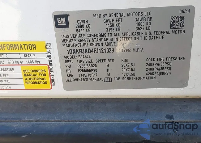 1GNKRJKD4FJ121029: 44166298